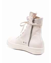 Baskets montantes en cuir beiges Rick Owens DRKSHDW