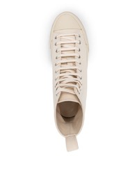 Baskets montantes en cuir beiges Jil Sander