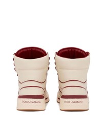 Baskets montantes en cuir beiges Dolce & Gabbana