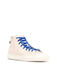 Baskets montantes en cuir beiges Adidas By Pharrell Williams