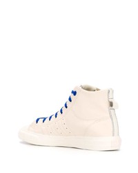 Baskets montantes en cuir beiges Adidas By Pharrell Williams