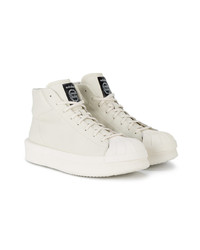 Baskets montantes en cuir beiges Adidas By Rick Owens