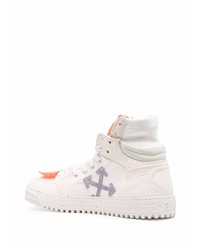 Baskets montantes en cuir beiges Off-White