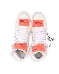 Baskets montantes en cuir beiges Off-White