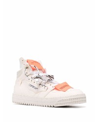 Baskets montantes en cuir beiges Off-White