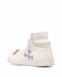 Baskets montantes en cuir beiges Off-White