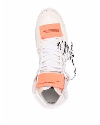 Baskets montantes en cuir beiges Off-White