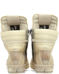 Baskets montantes en cuir beiges Rick Owens