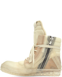 Baskets montantes en cuir beiges Rick Owens