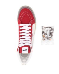 Baskets montantes en cuir beiges Vans