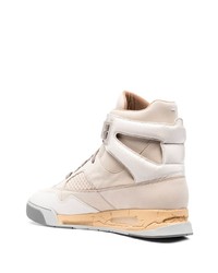 Baskets montantes en cuir beiges Maison Margiela