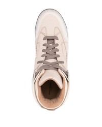 Baskets montantes en cuir beiges Maison Margiela