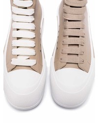 Baskets montantes en cuir beiges Alexander McQueen