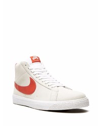 Baskets montantes en cuir beiges Nike