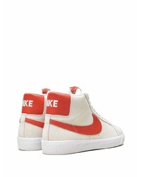 Baskets montantes en cuir beiges Nike