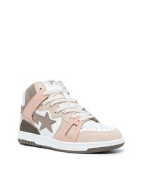 Baskets montantes en cuir beiges A Bathing Ape