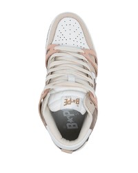 Baskets montantes en cuir beiges A Bathing Ape