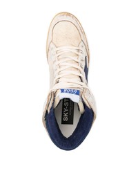 Baskets montantes en cuir beiges Golden Goose