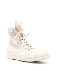 Baskets montantes en cuir beiges Rick Owens DRKSHDW