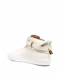 Baskets montantes en cuir beiges Buscemi