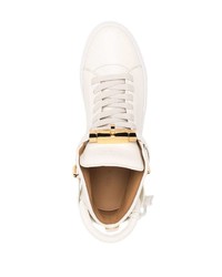 Baskets montantes en cuir beiges Buscemi