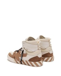 Baskets montantes en cuir beiges Off-White