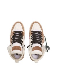 Baskets montantes en cuir beiges Off-White