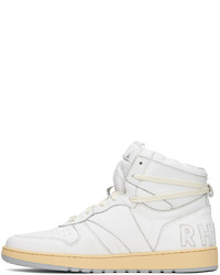 Baskets montantes en cuir beiges Rhude