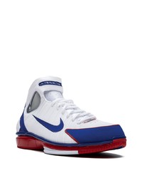 Baskets montantes en cuir blanc et bleu marine Nike