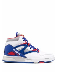 Baskets montantes en cuir blanc et bleu marine Reebok