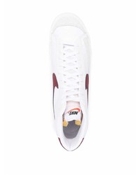 Baskets montantes en cuir blanc et rouge Nike