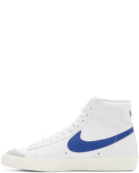 Baskets montantes en cuir blanc et rouge Nike