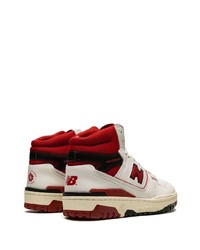 Baskets montantes en cuir blanc et rouge New Balance