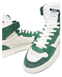 Baskets montantes en cuir blanc et vert Axel Arigato