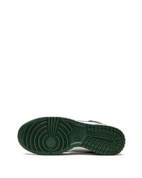 Baskets montantes en cuir blanc et vert Nike