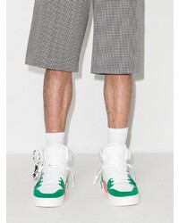 Baskets montantes en cuir blanc et vert Off-White