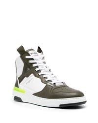 Baskets montantes en cuir blanc et vert Givenchy