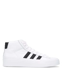 Baskets montantes en cuir blanches et noires adidas by 424