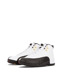 Baskets montantes en cuir blanches et noires Jordan