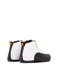 Baskets montantes en cuir blanches et noires Jordan