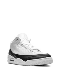 Baskets montantes en cuir blanches et noires Jordan