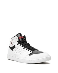 Baskets montantes en cuir blanches et noires Jordan