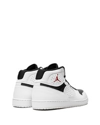 Baskets montantes en cuir blanches et noires Jordan