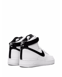 Baskets montantes en cuir blanches et noires Nike