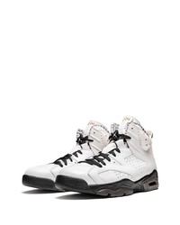 Baskets montantes en cuir blanches et noires Jordan