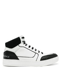 Baskets montantes en cuir blanches et noires Armani Exchange