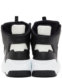 Baskets montantes en cuir blanches et noires Giuseppe Zanotti