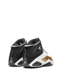 Baskets montantes en cuir blanches et noires Jordan