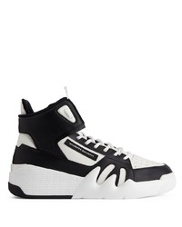 Baskets montantes en cuir blanches et noires Giuseppe Zanotti