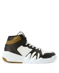 Baskets montantes en cuir blanches et noires Giuseppe Zanotti